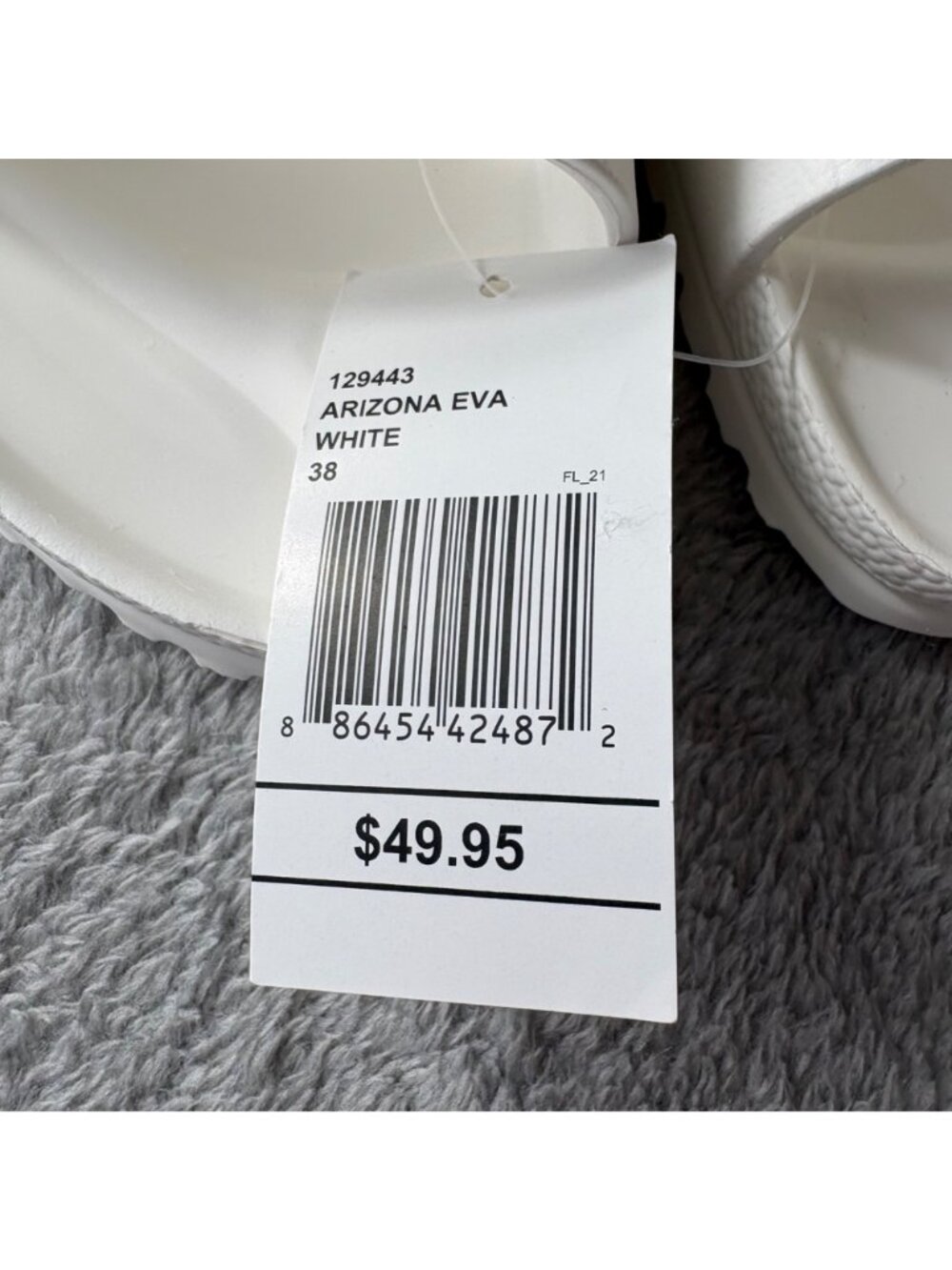 Birkenstock Arizona EVA 38 White New with tags Boho Summer 7.5 8 - Picture 3 of 9
